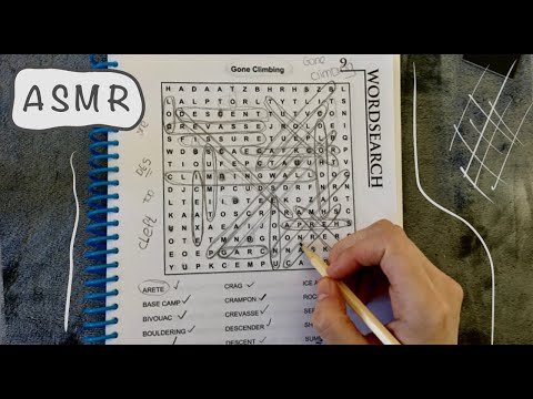 ASMR - SEMI-Inaudible WordSearch Puzzle - Clicky Mouth Sounds - Writing Sounds