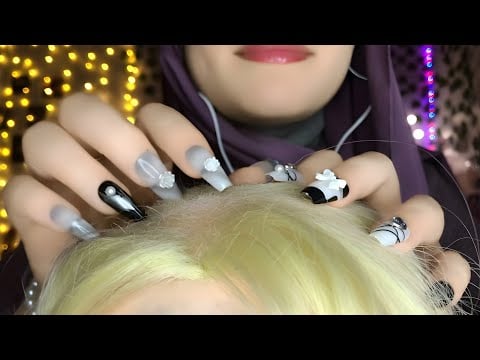 ASMR Tingly Scalp Scratching 💆🏻‍♀️ With Mouth Sounds (hair cut, dry scalp) For Deep Relaxation