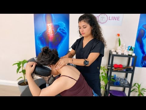 ASMR female chair massage + neck, shoulder (Lady Mercan)