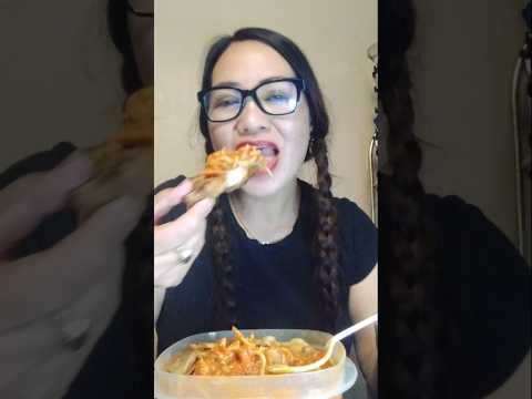 PORKCHOP WITH SPAGHETTI #mukbang #everyone #shortsfeed #food #challenge
