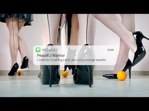 Pea's Pumps vs. Magical Orange! High Heels Crushing Food! Oddly Satisfying ASMR