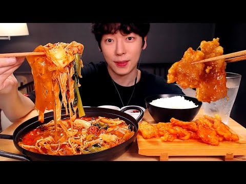 ASMR SPICY HOT POT 마라탕 먹방 중국당면, 꿔바로우, 해산물, 팽이버섯 MALATANG & GUOBAOROU EATING MUKBANG [SIO ASMR 시오]