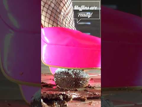 Sweet Soles vs.  Muffins! Oddly Satisfying Platform Heels Crushing Food! ASMR