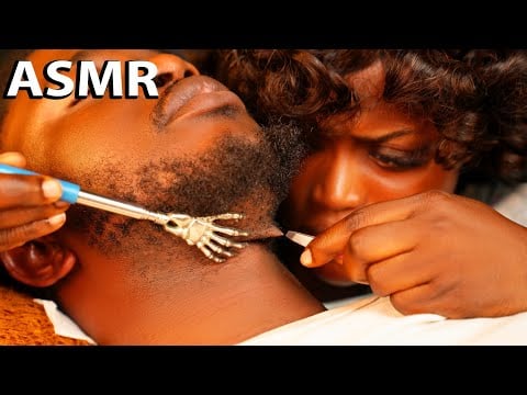 ASMR✨relaxing beard nitpicking | ingrown hair pullout, DETAILED ear Cleaniing, & neck massage 