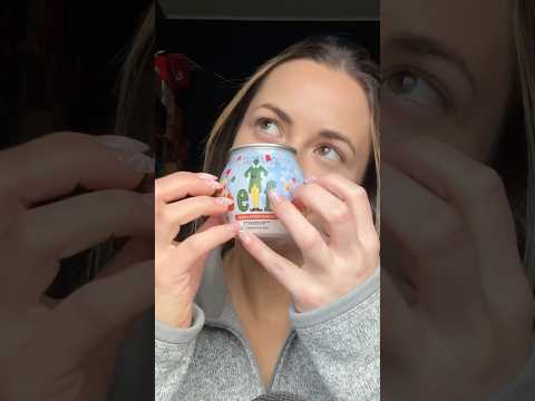 trying the elf buzzball 💚💛🎅🏼 #christmas #elf #buzzball #asmr #holidays #tastetest #santa