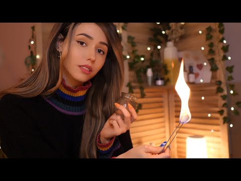 ASMR - Receptionist + Cozy Massage Fire Cupping 🔥🔥🔥 (keyboard, lotion, soft spoken)