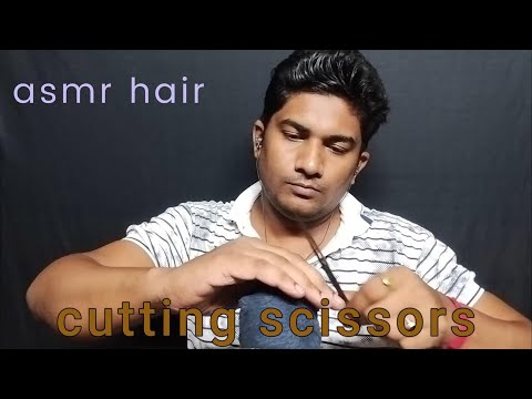 asmr hair cutting scissors and triggers sounds