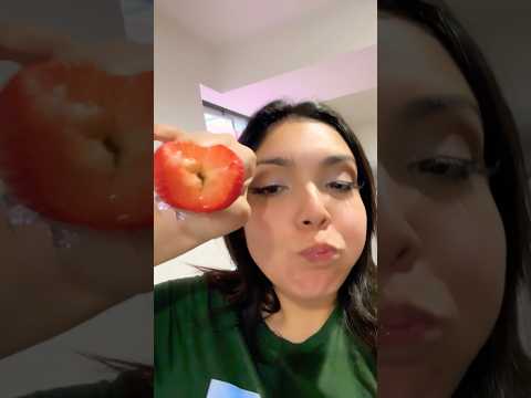 STRAWBERRY ASMR | eating a BIG JUICY strawberry fruit eating sounds #fruit #strawberry