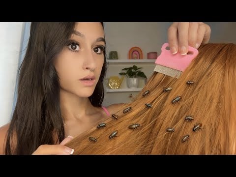 ASMR| Nice school nurse removes LICE from your HAIR?😳