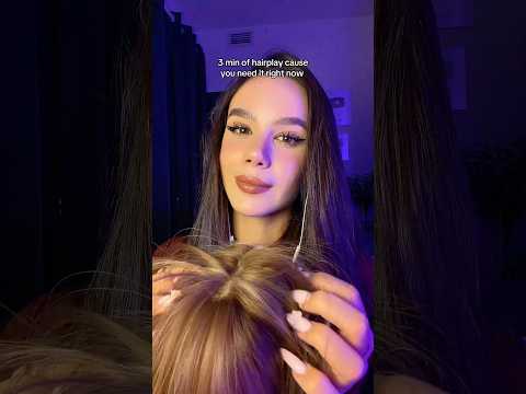 3 min of basic ASMR hairplay cause you need it right now 😴💤 #asmr #asmrvideo #asmrsound #sleep