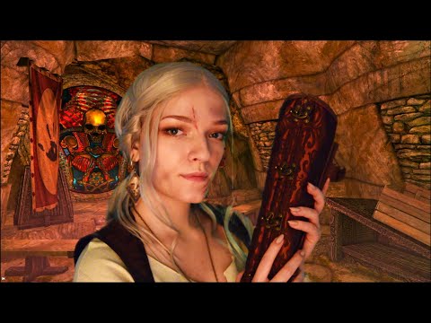 Skyrim ASMR Roleplay // Joining the Dark Brotherhood (armor fitting, fabric sounds)