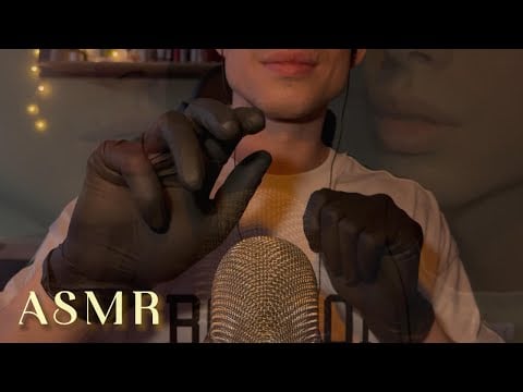 ASMR | Gloves + Inaudible Whispering + Mouth Sounds (perfect sleep combo)