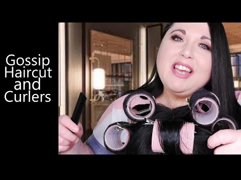 ASMR Hair Salon Roleplay | Real Haircut, Curlers, Gossip, Whisper, Styling