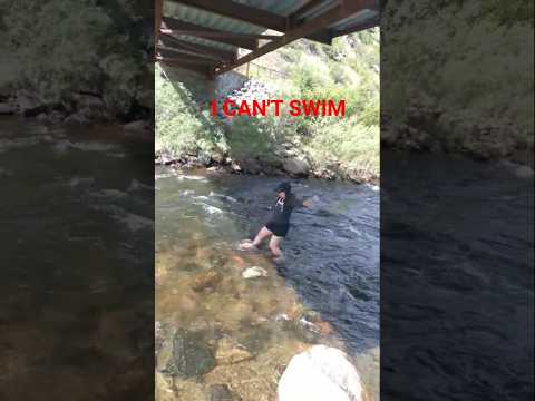 I CAN'T SWIM#everyone #shortsfeed #swimming #river #denver #colorado #crazylady #viralvideo