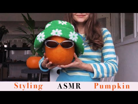 ASMR Styling Famous Halloween Pumpkin 🎃 Hats, Sunglasses, Earings 🎃 Fabric Sounds & Tapping 🎃