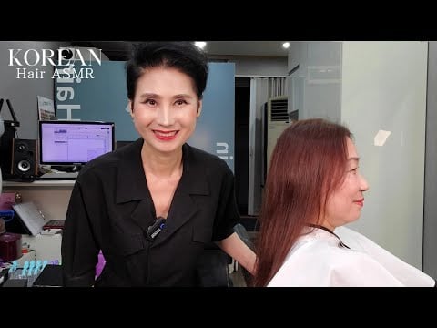 미용실 ASMR # 멋내기새치커버 흰머리도 먹으면서 밝게~# Cool white cover #Eat root-dyed white hair and brighten it up