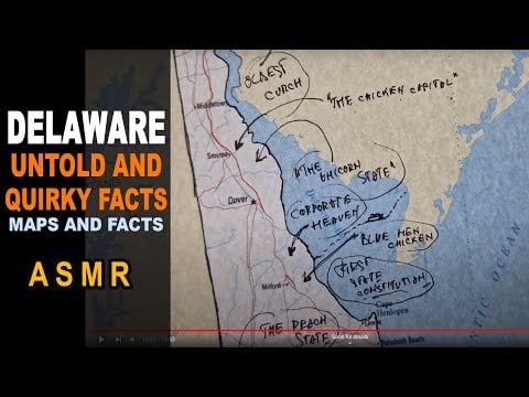 ASMR: DELAWARE - The Untold and Quirky FACTS | Map outline with facts  [ ASMR maps and Facts ]