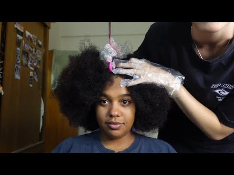 ASMR PINTANDO e FINALIZANDO O CABELO DA MINHA AMIGA