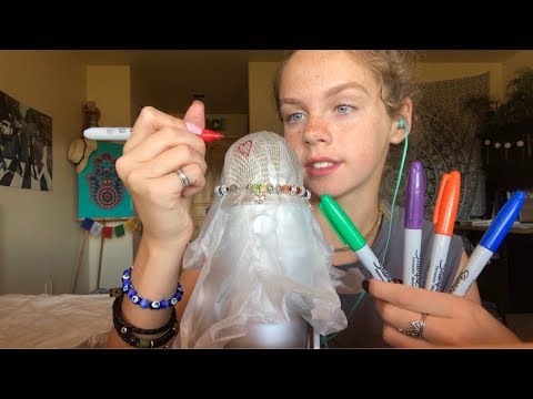 ASMR Drawing on The Mic | Plastic Wrap