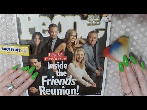 ASMR Tingly Gum Chewing Magazine Flip Through | Whispered | Friends