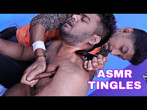 ASMR head massage with spine and crunchy neck crack | relaxing ASMR tingles