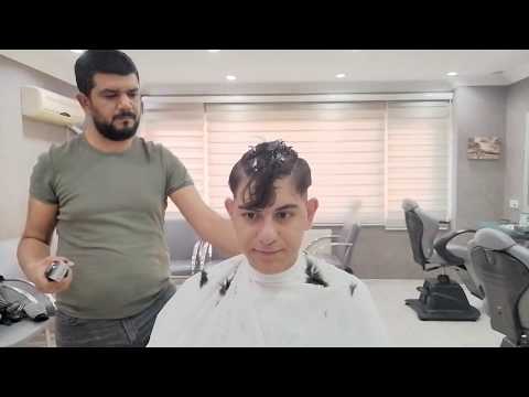 Asmr Turkish Barber 3 mm skin fade student haircut, hair wash with so much foam and head massage