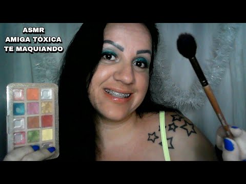 ASMR-AMIGA TÓXICA TE MAQUIANDO #asmr #rumo2k #asmrportuguês