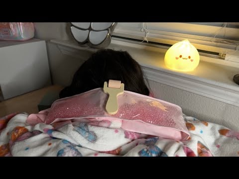 ASMR| Giving a neck & shoulder massage BUT mostly adjusting the heating pad 😴