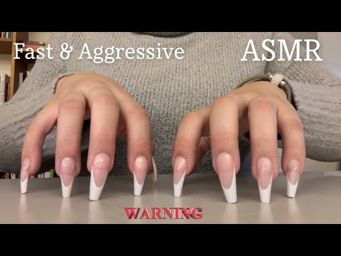 Fast & Aggressive Table Tapping & Scratching ASMR Long Nail Lofi No Talking Looped