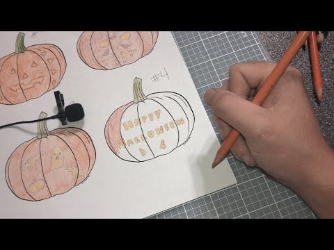 [ASMR] Coloring Pumpkins | Colored Pencil Sounds