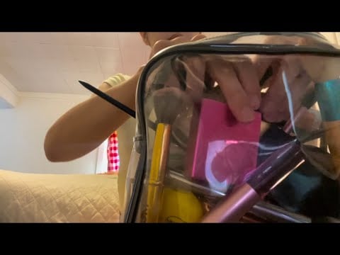 ASMR rummaging through makeup bag! (longer version)
