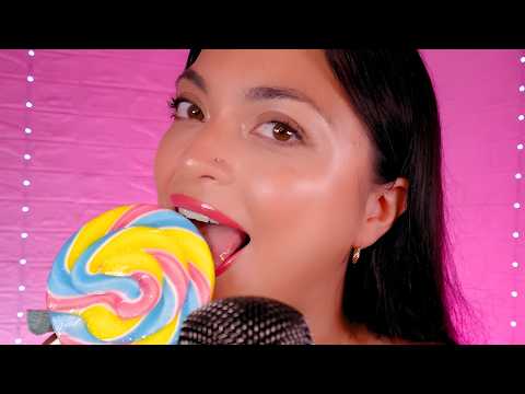 ASMR Giant Lollipop 🍭 Rainbow 🌈 | Extreme Mouth Sounds & Tingles , Licking , Sucking and much more 💋