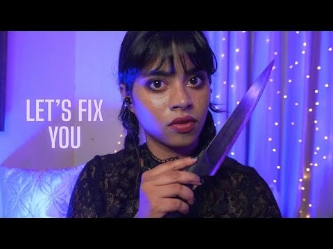 ASMR Wednesday Fixes You | INDIAN ASMR | Layered Sounds, Weird ASMR | Jenna Ortega Cosplay