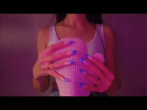 ASMR - FAST AND AGGRESSIVE MIC SCRATCHING with FOAM COVER | extra long nails 😍