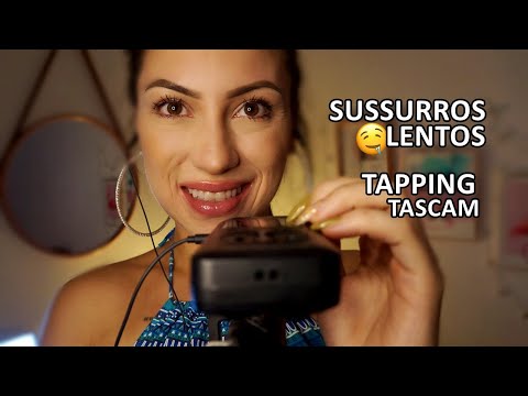 ASMR: SUSSURROS LENTOS PARA RELAXAR no TASCAM e TAPPING com UNHAS COMPRIDAS