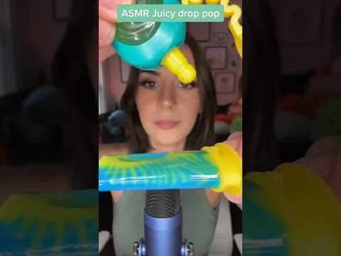 ASMR trying juicy drop pop 🍭  #asmrsounds #asmrshorts #mouthsounds