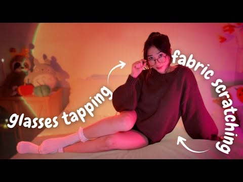 ASMR Anticipatory Fabric Scratching & Glasses Tapping in Bed 🛌✨