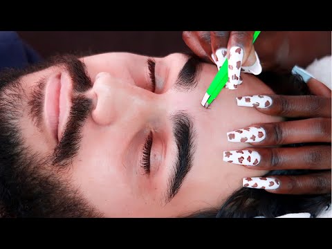[ASMR] EYEBROW tweezing| Plucking | Wiping away | Personal attention ~Touching