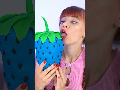 ASMR Giant Chocolate Strawberry VS Real Mukbang #shorts