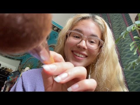 ASMR soothing face and mic brushing ☁️🌙