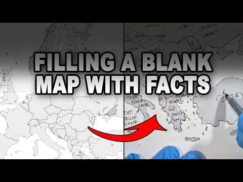 Filling a Blank Map of Europe With Facts About Every Country | ASMR