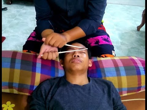 ASMR Relaxing Face and Head Massage with Chopsticks