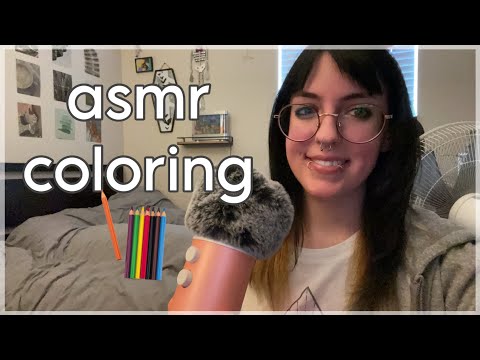 ASMR Coloring and Chatting ~ pencil sounds, whispers, cozy