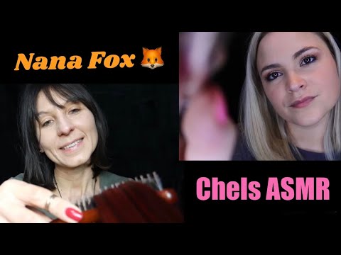 ASMR Hair Brushing & Face Brushing Collab With Nana Fox