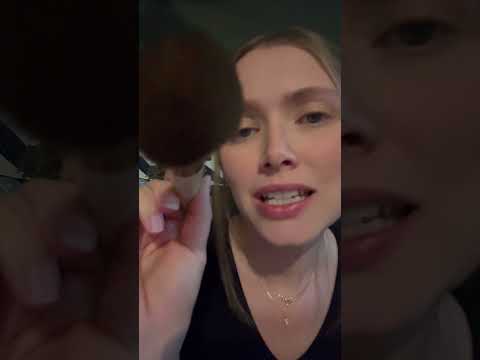 ASMR Face Brushing W/ Mouth Sounds #asmr #mouthsounds #asmrshorts