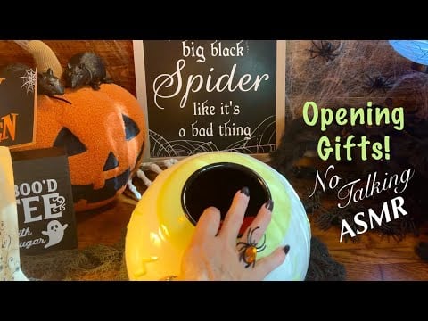 ASMR Opening Gifts for halloween! (No Talking Version) Unboxing from California & Minnesota!