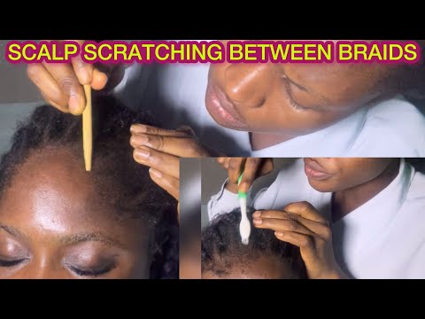 ASMR✨This scalp scratching between an itchy braid will make you fall asleep with mouth blowing.