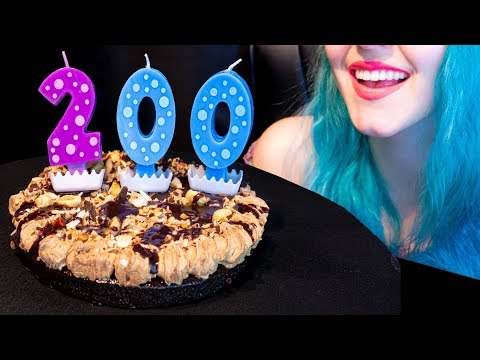 ASMR: Super Gooey & Chocolaty Mousse Cake | 200k Subs 🍰 ~ Relaxing Eating [V]😻