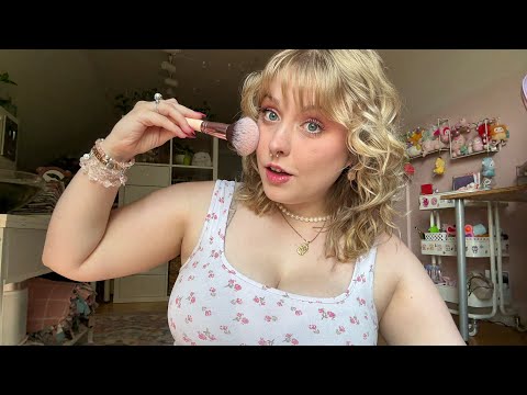 ASMR Doing My Hair and Playing With My Makeup In The Natural Lighting 🩷