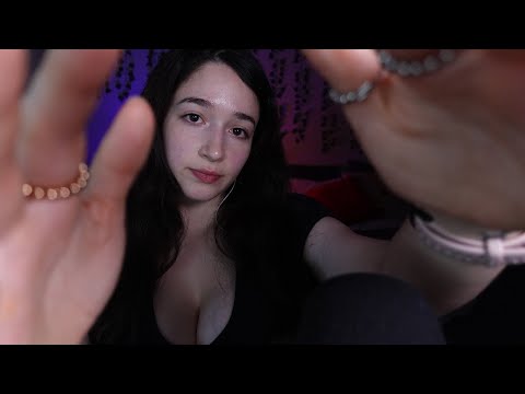 ASMR - Stress Pulling & Plucking Negativity Inaudible/Unintelligible Whispering + Mouth Sounds